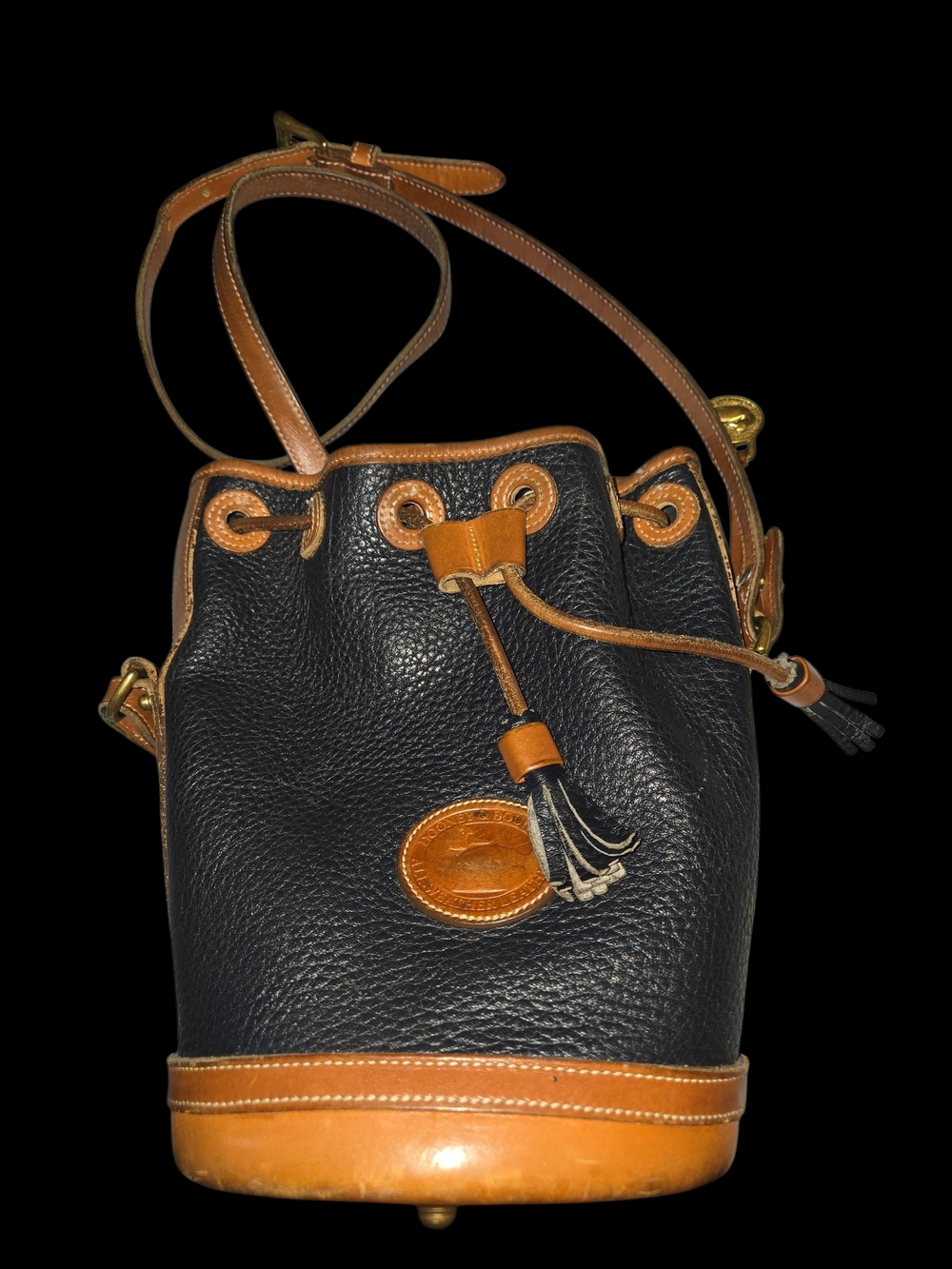 Doonney And Bourke Leather Drawstring Bucket Bag - Black & Tan